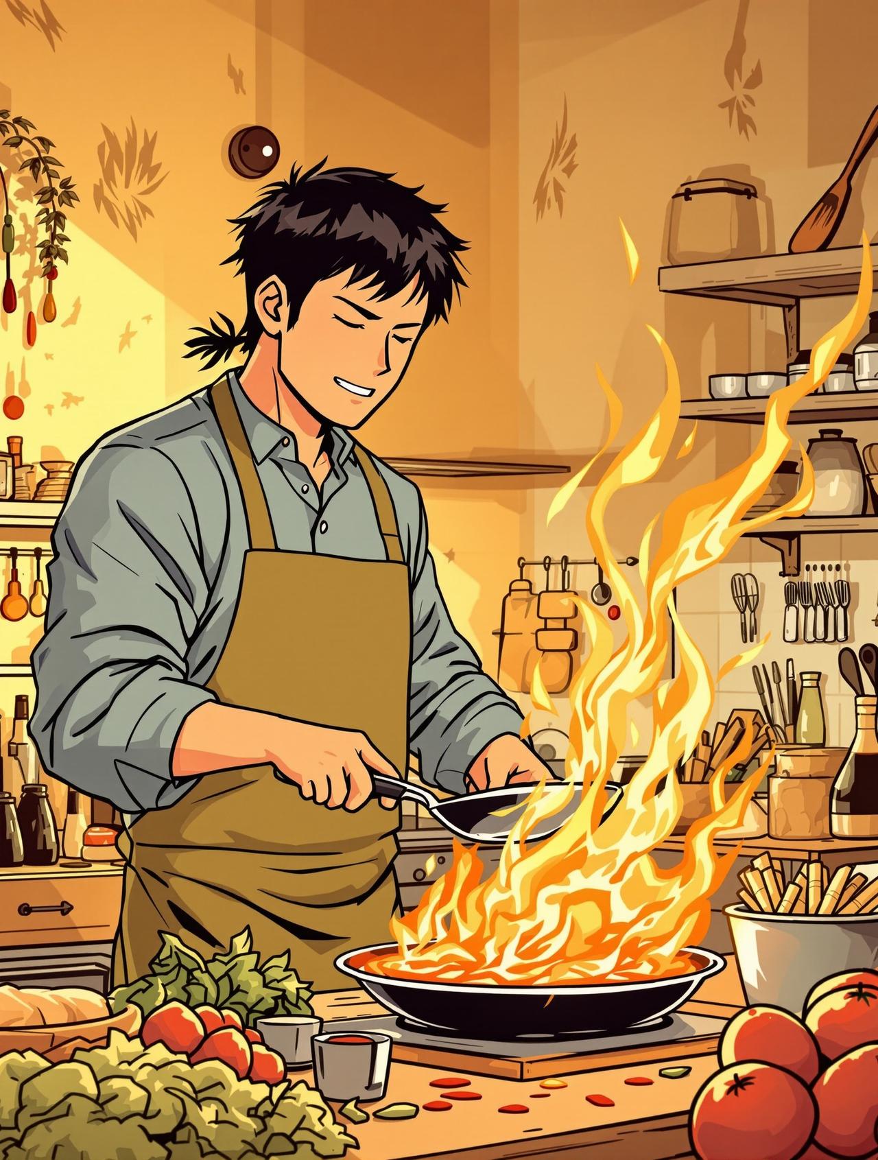 《伪装学渣》漫画下拉式作品《厨神之路》封面